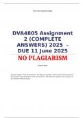 DVA4805 Assignment 2 &lpar;COMPLETE ANSWERS&rpar; 2025  - DUE 11 June 2025