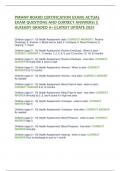 PMHNP BOARD CERTIFICATION EXAM&lpar; ACTUAL EXAM QUESTIONS AND CORRECT ANSWERS&rpar; &vert;&vert; ALREADY GRADED A&plus;&vert;&vert;LATEST UPDATE 2025