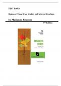 Test Bank for Business Ethics&colon; Case Studies and Selected Readings &lpar;8th Edition&comma; by Marianne Jennings&rpar; All Chapters Included
