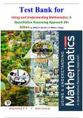 Test Bank for Using and Understanding Mathematics: A Quantitative Reasoning Approach 8th Edition by Jeffrey O. Bennett and William L. Briggs isbn-9780137575336