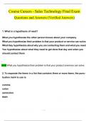 CourseCareers &ndash; Sales Technology Final Exam &ndash; Verified Questions and Answers