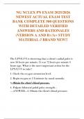 NGN NCLEX PN EXAM 2025&sol;2026  NEWEST ACTUAL EXAM TEST  BANK COMPLETE 500 QUESTIONS  WITH DETAILED VERIFIED  ANSWERS AND RATIONALES  &lpar;VERSION A AND B&rpar; &sol;A&plus; STUDY  MATERIAL &sol;&sol; BRAND NEW&excl;&excl;