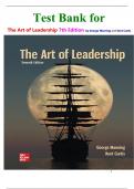Test Bank for The Art of Leadership 7th Edition by George Manning and Kent Curtis isbn-9781260681321