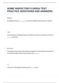 HOME INSPECTOR FLORIDA TEST PRACTICE QUESTIONS AND ANSWERS