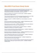 IBA APEX Final Exam Study Guide Questions and Answers 100&percnt; Solved correctly