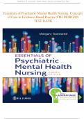 Essentials of Psychiatric Mental Health Nursing&colon; Concepts of Care in Evidence-Based Practice 8TH MORGAN &vert; Full Test Bank &lpar;All Chapters &plus; Answers&rpar;