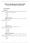 HESI A2 Comprehensive Exam 100&percnt; Verified Answers for All Subjects &vert; Updated 2025