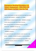 Emergency Nursing Orientation 3&period;0&colon;  Patient Assessment - ENA-ENO-C03  2025 Expert Verified &vert; Ace the Test 