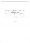 Pathophysiology NU 545 &ndash; 100&percnt; Verified Questions and Accurate Answers &vert; Latest 2025 Update