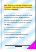 ENA EMERGENCY NURSING ORIENTATION EXAM PACKAGE DEAL QUESTIONS AND VERIFIED DETAILED ANSWERS &vert; 100&percnt; GUARANTEED PASS &vert; ALREADY GRADED A&plus;