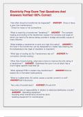 Electricity Prep Exam Test Questions And  Answers Verified 100&percnt; Correct