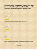 California State Contractors License Law and Business Test Study Guide &lpar;Real&rpar; Q-Bank with Solutions &lpar;Verified Answers&rpar; Update 2025&period;