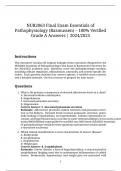 NUR2063 Final Exam Essentials of Pathophysiology &lpar;Rasmussen&rpar; &ndash; 100&percnt; Verified Grade A Answers &vert; 2024&sol;2025