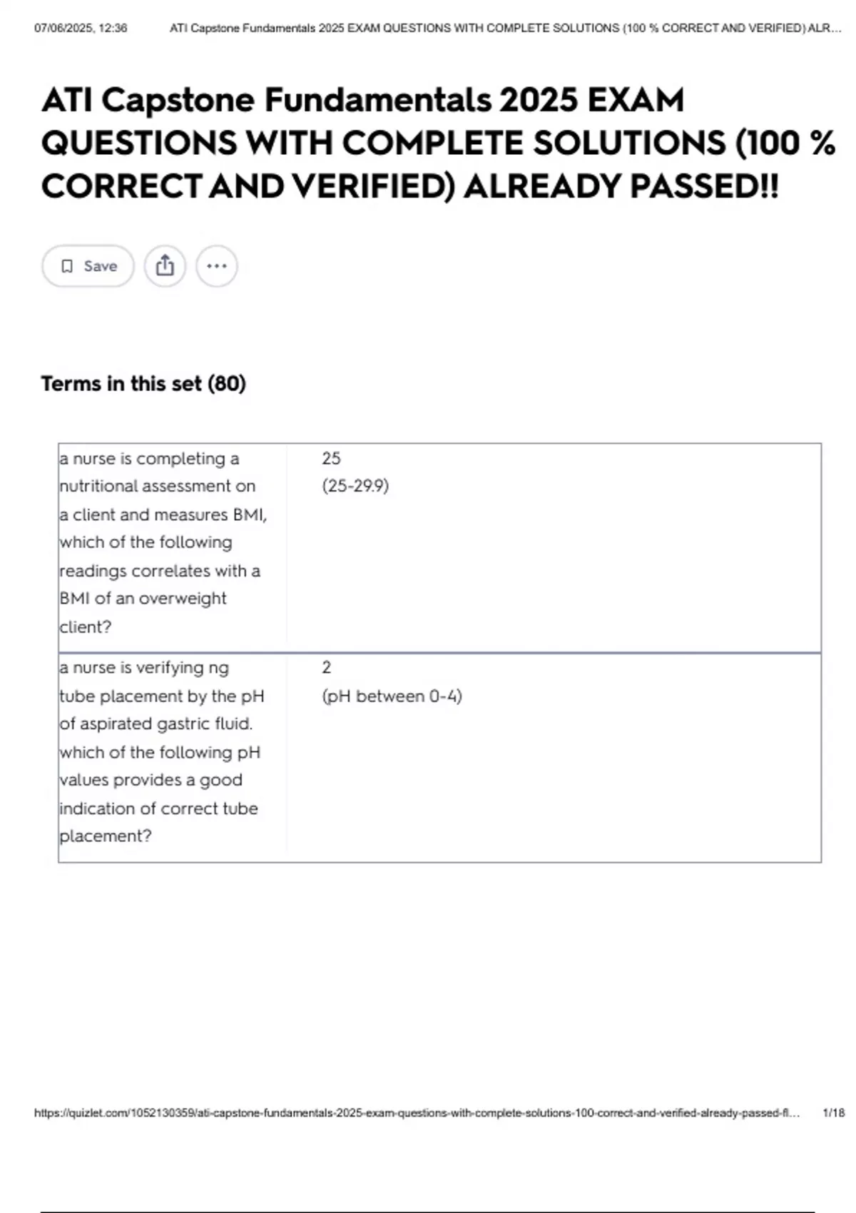 ATI Capstone Fundamentals exam 2025 EXAM QUESTIONS WITH COMPLETE ...