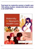 Test Bank for Maternity and Women&rsquo;s Health Care&comma; 13th Edition &lpar;Lowdermilk&comma; 2025&rpar;&comma; Chapter 1-37 &vert; All Chapters Newest &vert;&vert; Complete Guide A&plus;&period;