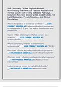 UNE &lpar;University Of New England&rpar; Medical  Biochemistry Midterm Exam Features Accurate And  Verified Questions Covering Metabolic Pathways&comma;  Enzymatic Function&comma; Bioenergetics&comma; Carbohydrate And  Lipid Metabolism&comma; Protein Structure&comma; And Clinical  Correlations