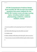 ATI RN Comprehensive Predictor Retake Exam&colon; 180 NCLEX-RN Practice Questions & Verified Answers