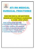 ATI RN MEDICAL SURGICAL PROCTORED EXAM 2020-2026 ALL 180 QUESTIONS &  ANSWERS WITH RATIONALES &vert;GUARANTEED A&plus; SCORE&colon; LATEST UPDATE
