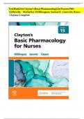Test Bank For Clayton's Basic Pharmacology for Nurses 19th Edition By Bruce Clayton&comma; Michelle Willihnganz&comma; Samuel Gurevitz &lpar; &rpar; &sol; 9780323796309 &sol; Chapter 1-48 &sol; Complete Questions and Answers A&plus;