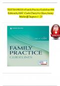 Test Bank For Family Practice Guidelines 6th Edition by Jill C&period; Cash&semi; Cheryl A&period; Glass&semi; &lrm;Jenny Mullen&comma; All Chapters 1-23&comma; A&plus; guide&period;