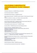 CALIFORNIA CHIROPRACTIC JURISPRUDENCE EXAM CORRECT 100&percnt;