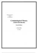 Instructor&rsquo;s  Manual  with Test Bank for Criminological Theory&colon; A Brief Introduction &lpar;4th Edition&comma; by J&period; Mitchell Miller&rpar; Chapter 1 to 10