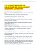 CALIFORNIA CHIROPRACTIC JURISPRUDENCE EXAM CORRECT QUESTIONS & ANSWERS