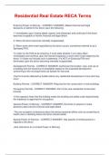 Residential Real Estate RECA Terms Questions and Answers 100&percnt; Solved correctly