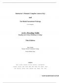 Instructor&rsquo;s Manual and Test Bank for Active Reading Skills&colon; Reading and Critical Thinking in College&comma; 3rd edition by Kathleen T&period; McWhorter