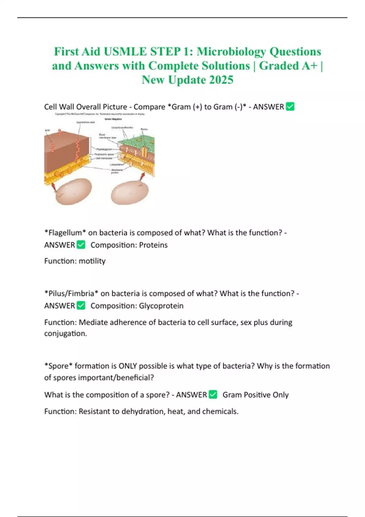First Aid USMLE STEP 1: Microbiology Questions and Answers with ...