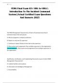 FEMA Final Exam ICS 100&colon; Is-100&period;C&colon; Introduction To The Incident Command System &vert; Actual Certified Exam Questions And Answers 2025