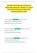 Life-Span Development&colon; Theories of Human Development - Chapter 2 &vert; Latest Actual Exam Questions With 100&percnt; Verified Solutions 2025