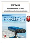 Marketing Management, 4th Edition TEST BANK By Mark Johnston Greg Marshall, Verified Chapter's 1 - 14, Complete Newest Version