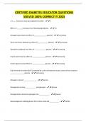 CERTIFIED DIABETES EDUCATOR QUESTIONS SOLVED 100&percnt; CORRECT&excl;&excl;&excl; 2025