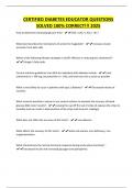 CERTIFIED DIABETES EDUCATOR QUESTIONS SOLVED 100&percnt; CORRECT&excl;&excl;&excl; 2025