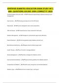 CERTIFIED DIABETES EDUCATOR EXAM STUDY SET&vert; 600&plus; QUESTIONS SOLVED 100&percnt; CORRECT&excl;&excl;&excl; 2025