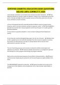 CERTIFIED DIABETES EDUCATOR EXAMS BUNDLE&vert; QUESTIONS WITH 100&percnt; CORRECT ANSWERS&excl;&excl; 2025