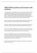 CMCA M100 questions and answers with solutions