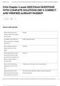 CNA Chapter 4 exam 2025 EXAM QUESTIONS WITH COMPLETE SOLUTIONS &lpar;100 &percnt; CORRECT AND VERIFIED&rpar; ALREADY PASSED&excl;&excl;