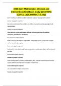 D700 Early Mathematics Methods and Interventions Final Exam Study QUESTIONS SOLVED 100&percnt; CORRECT&excl;&excl;&excl; 2025