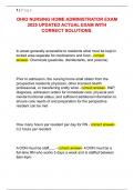 OHIO NURSING HOME ADMINISTRATOR EXAM  2025 UPDATED ACTUAL EXAM WITH  CORRECT SOLUTIONS&period;