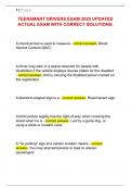 TEENSMART DRIVERS EXAM 2025 UPDATED  ACTUAL EXAM WITH CORRECT SOLUTIONS&period;