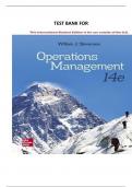 TEST BANK for Operations Management&comma; 14th Edition by William Stevenson&comma; Verified Chapters 1 - 19&comma; Complete Newest Version