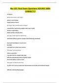 Nur 421 Final Exam Questions SOLVED 100&percnt; CORRECT&excl;&excl;&excl;