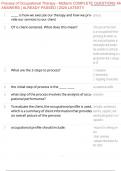 Process of Occupational Therapy - Midterm COMPLETE QUESTIONS AND ANSWERS &vert; ALREADY PASSED &vert; 2025 LATEST&excl;&excl;
