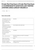Private Pilot Final Exam A Private Pilot Final Exam A COMPREHENSIVE QUESTIONS AND VERIFIED ANSWERS &lpar;2025&rpar; ALREADY GRADED A&plus;
