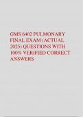 GMS 6402 PULMONARY FINAL EXAM &lpar;ACTUAL 2025&rpar; QUESTIONS WITH 100&percnt; VERIFIED CORRECT ANSWERS