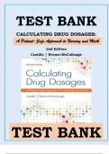 Test Bank for Calculating Drug Dosages A Patient-Safe Approach to Nursing and Math 2nd Edition by Castillo Chapters 1-22&comma; Complete