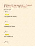 BTEC Level 3 Business&colon; Unit 3 - Personal & Business Finance ALL formulas&excl; 