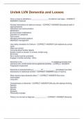 Unitek LVN Dementia and Losses Questions and Answers 100&percnt; Solved correctly